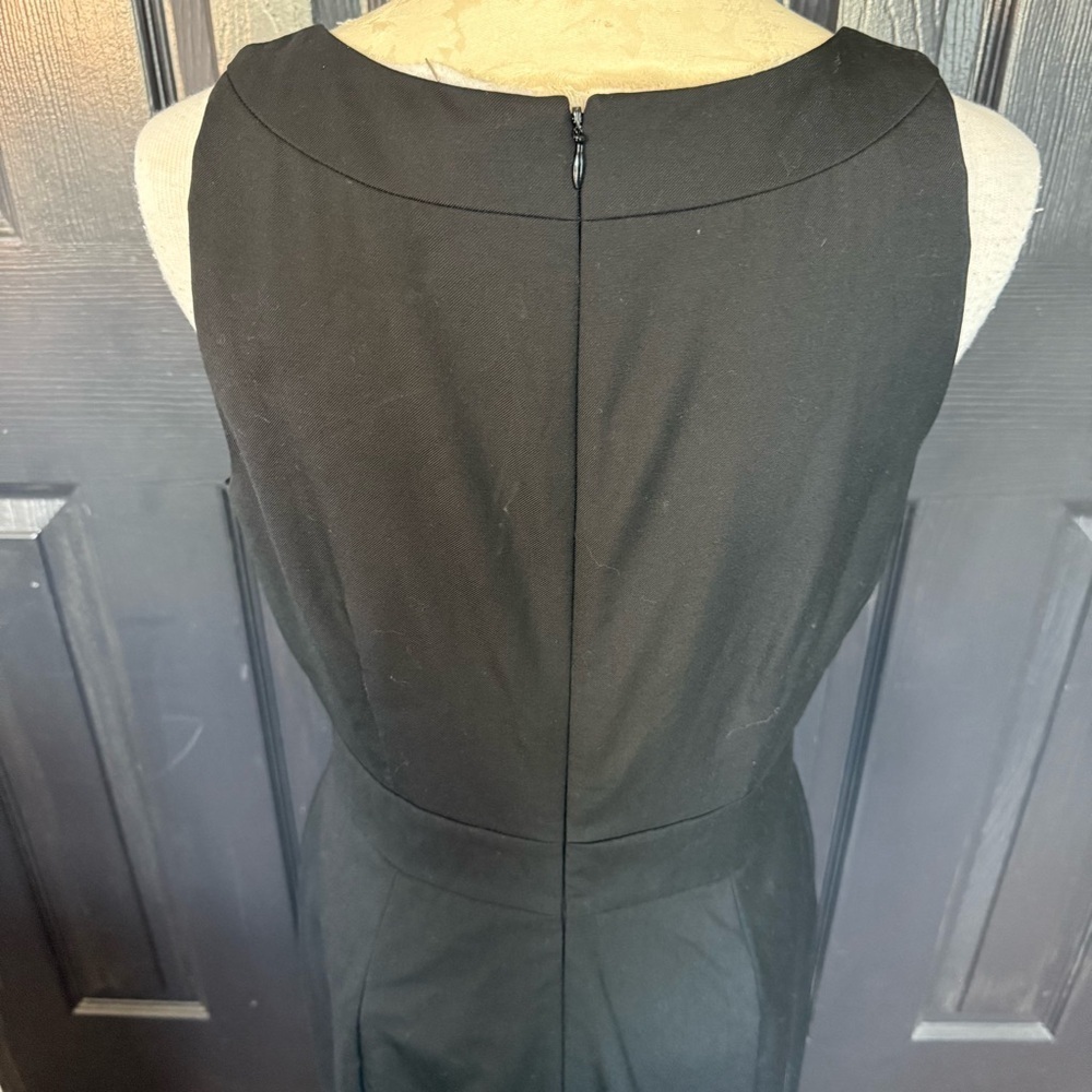 J. Crew Suiting Black Sleeveless Sheath Dress Crew Neck Midi Size 10 - Picture 7 of 10